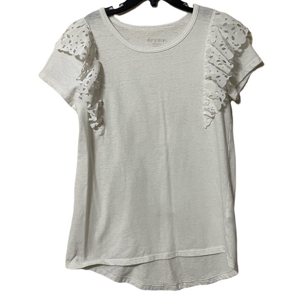 Xhilaration Girls White Short Sleeve Shirt Size Large 10/12